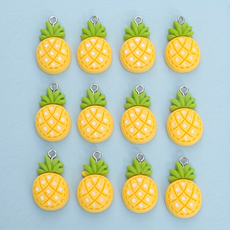 10pcs Cute Enamel Fruits Charms for Earrings Apple Strawberry Watermelon  Pineapple Cherry Charms Pendants for DIY Jewelry Making