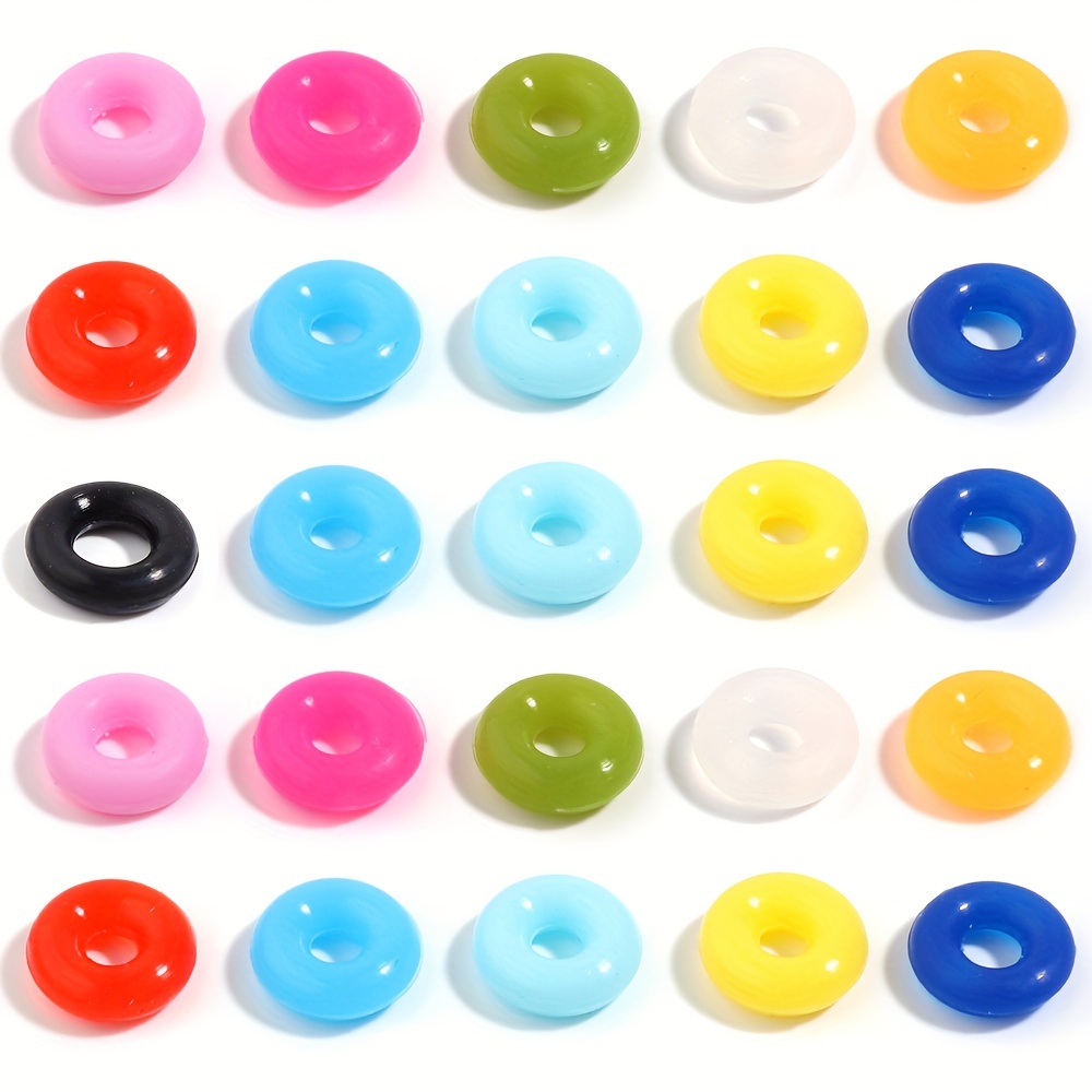 Silicone Spacer Beads Set Positioning Ring Candy Color Resin - Temu