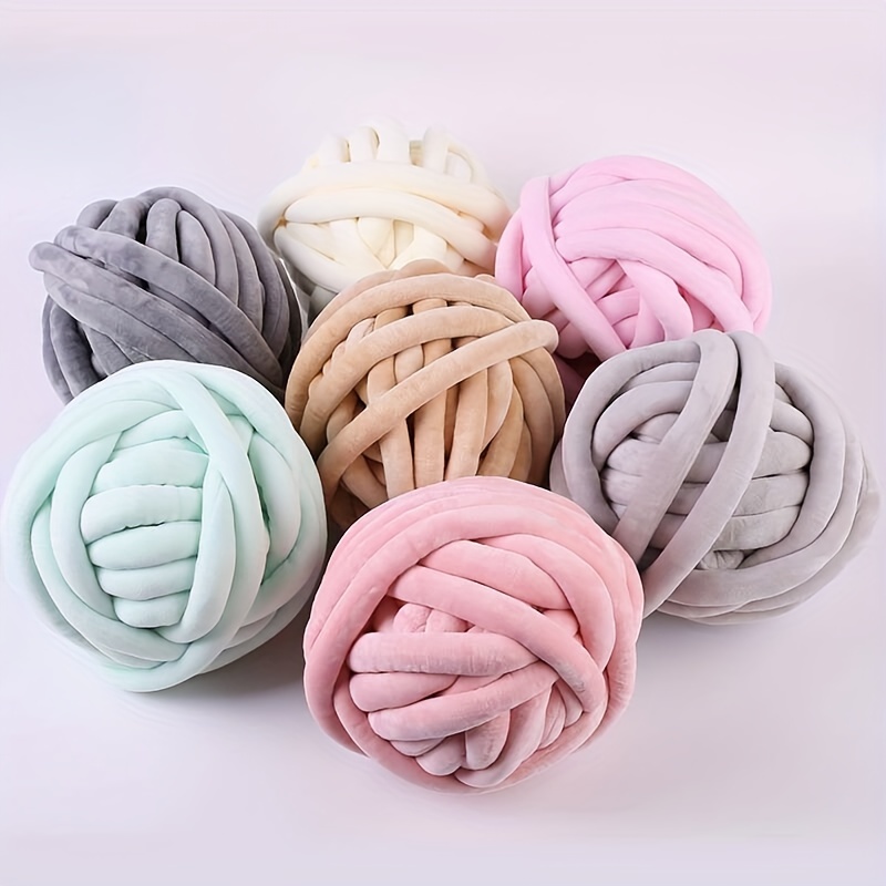 Filato di cotone grosso – Big Twist per lavorare a maglia – Tubo morbido e  lavabile in extra cotone filo voluminoso per coperte a nodi intrecciate fai  da te Povanjer : 