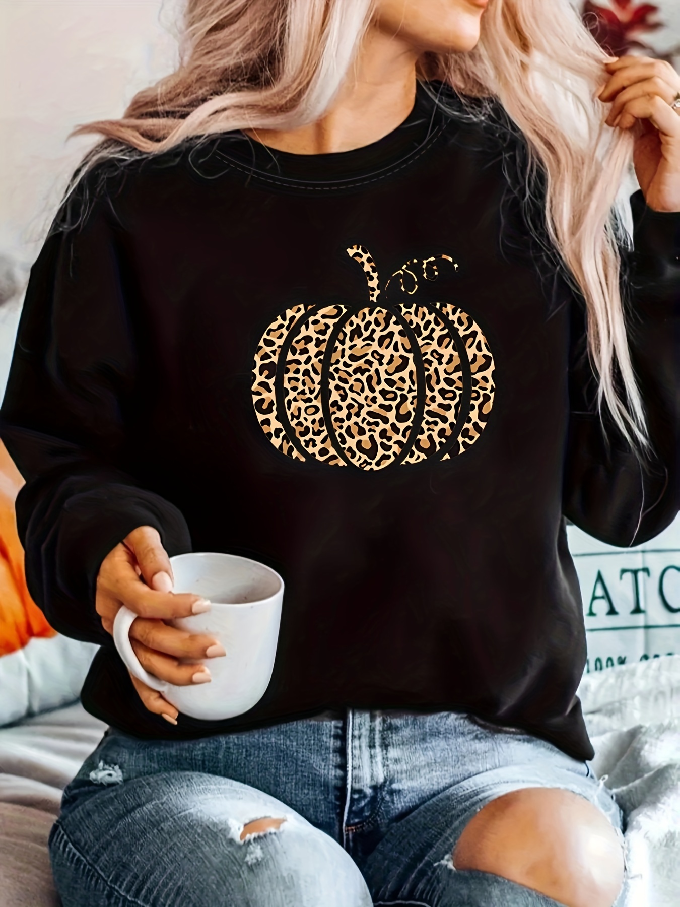 Leopard best sale pumpkin sweatshirt