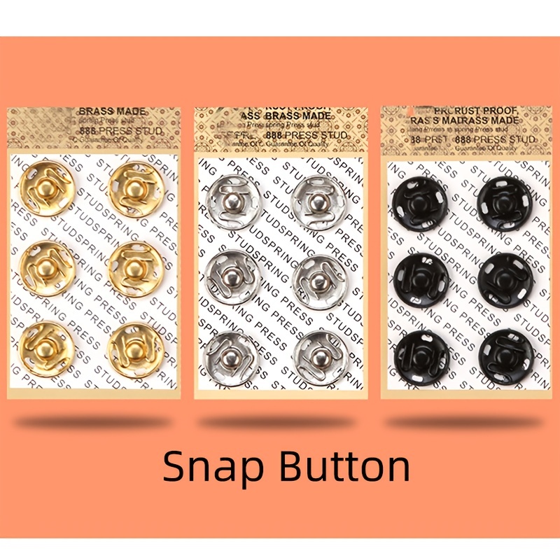 Snap Fasteners Metal Snaps Press Button Studs Optional - Temu