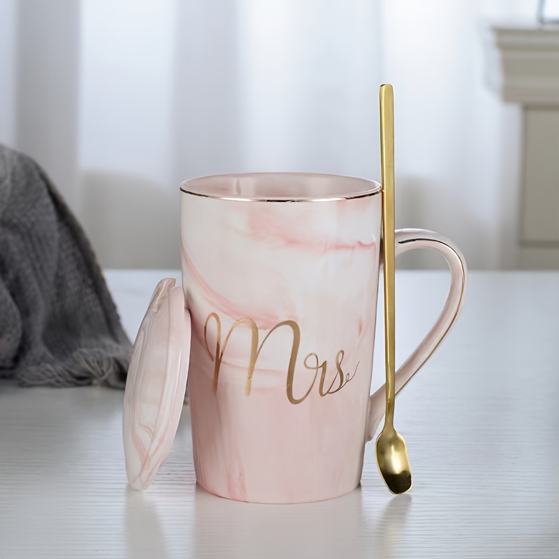 500 ml grande tasse à café tasse à thé tasse en porcelaine élégante avec  couvercle cuillère Couple tasses cadeaux créatifs pour les amis et la  famille