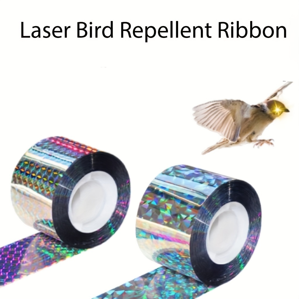 

1pc Bird Repellent Ribbon, Double-sided Reflective, Outdoor Garden Tools Hanging Reflective Bird Deterrent Device For Drive Birds Woodpeckers Pigeons Geese Away From The House Garden Swimming Pool