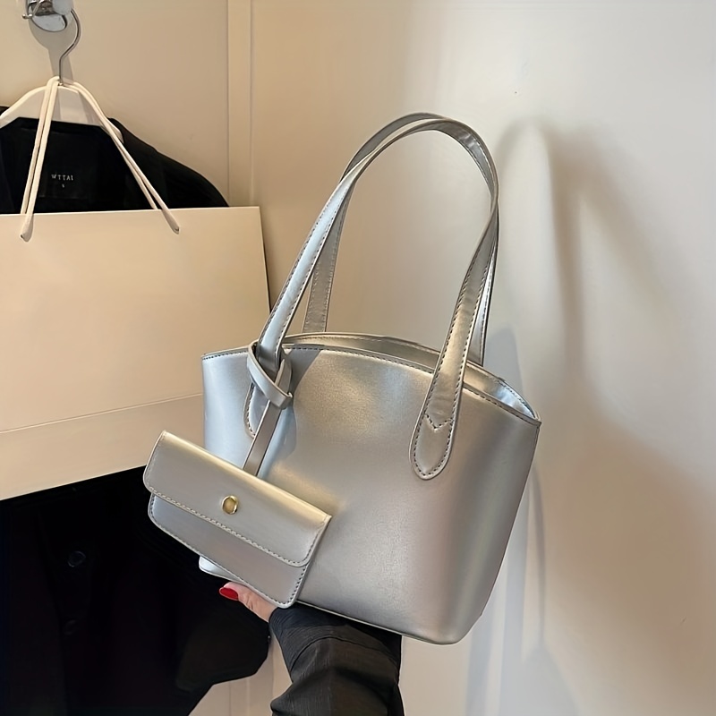 Minimalist Satchel Bag Solid Handbag for Work