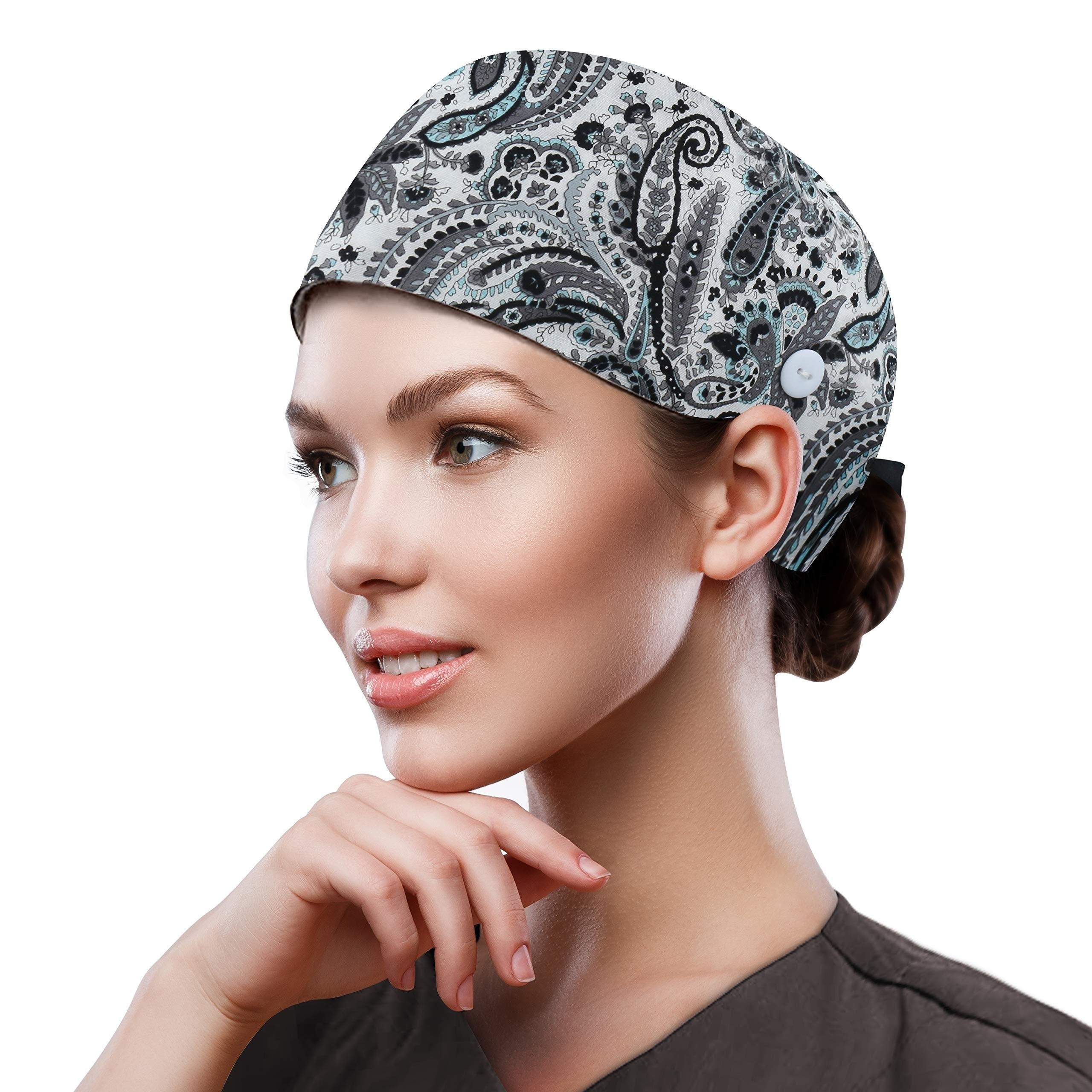 Paisley Print Surgical Breathable Working Hat - Temu Hungary