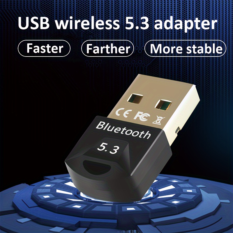 Adaptador Bluetooth USB 5.3 para PC de escritorio, Plug & Play Mini  Bluetooth EDR Dongle receptor y transmisor solo para computadora portátil
