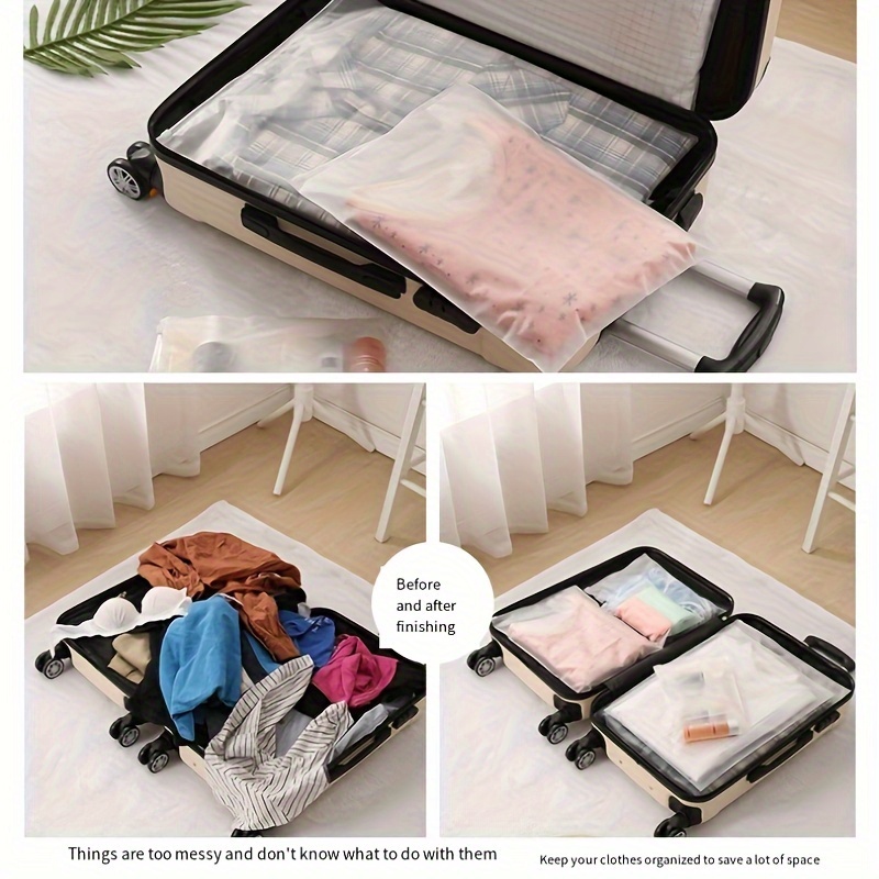 Frosted Travel Storage Bags For Clothes And Shoe, Zipper Seal