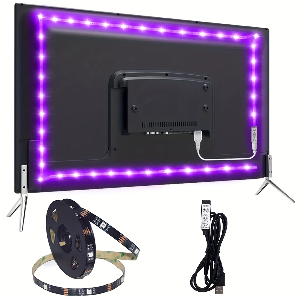 Tira de luces LED de música de 13.2 pies para TV de 48 a 60 pulgadas,  retroiluminación LED RGB con control de aplicación, kit de luz trasera LED  de TV