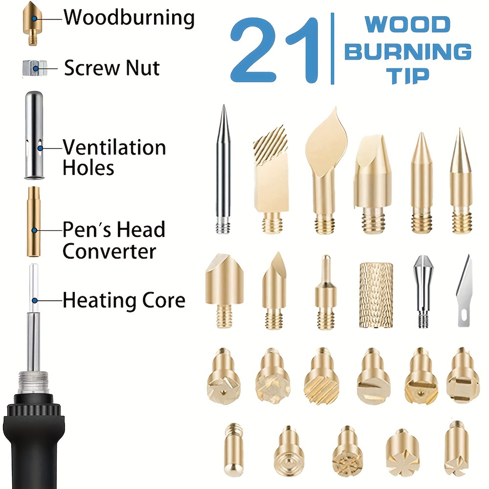 Wood Embossing Burning Carving Pyrography Pen Kit Adjustable - Temu
