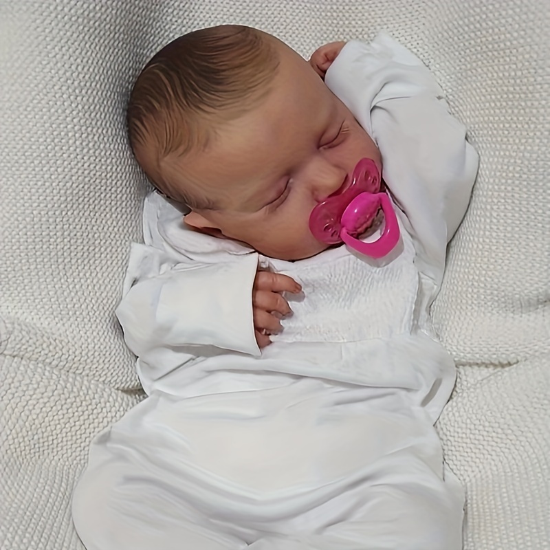 12.6inch Whole Body Soft Solid Silicone Bebe Reborn Girl With Genesis Oil  Painted Handmade Can Bath And Shower Lifelike Realistic Newborn Baby Girl Fo