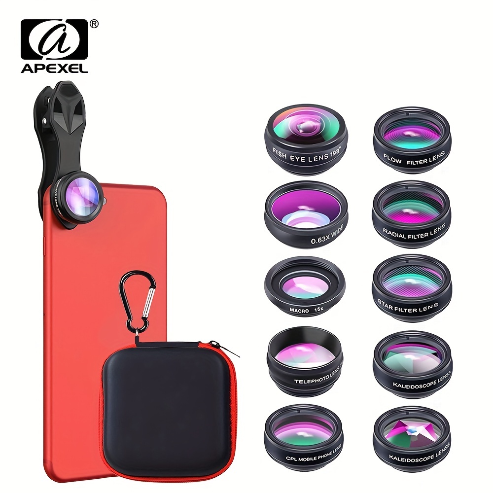 APEXEL Kit de lente macro para smartphone, lente macro 10X + filtro CPL con  clip de lente multifunción para iPhone 14/14Pro/14Pro Max, Samsung