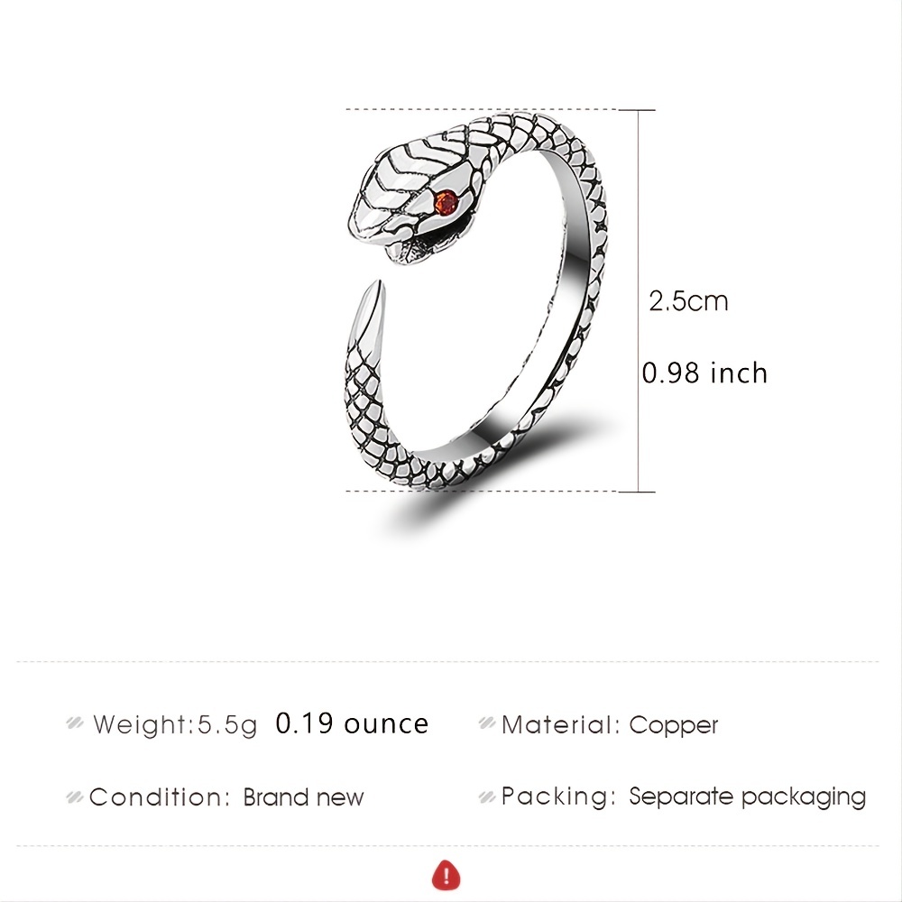 Men's Snake Adjustable Ring Open Pretty Finger Accessories