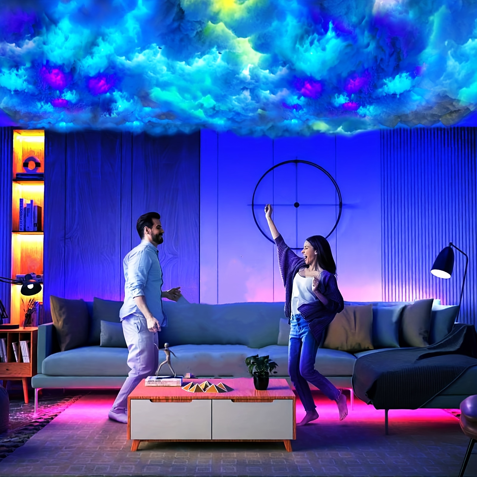 Thundercloud – Luz LED de nube luz de nube de algodón luces de ambiente  coloridas para el hogar bar interior fiesta vacaciones tira de luces LED –  Yaxa Colombia