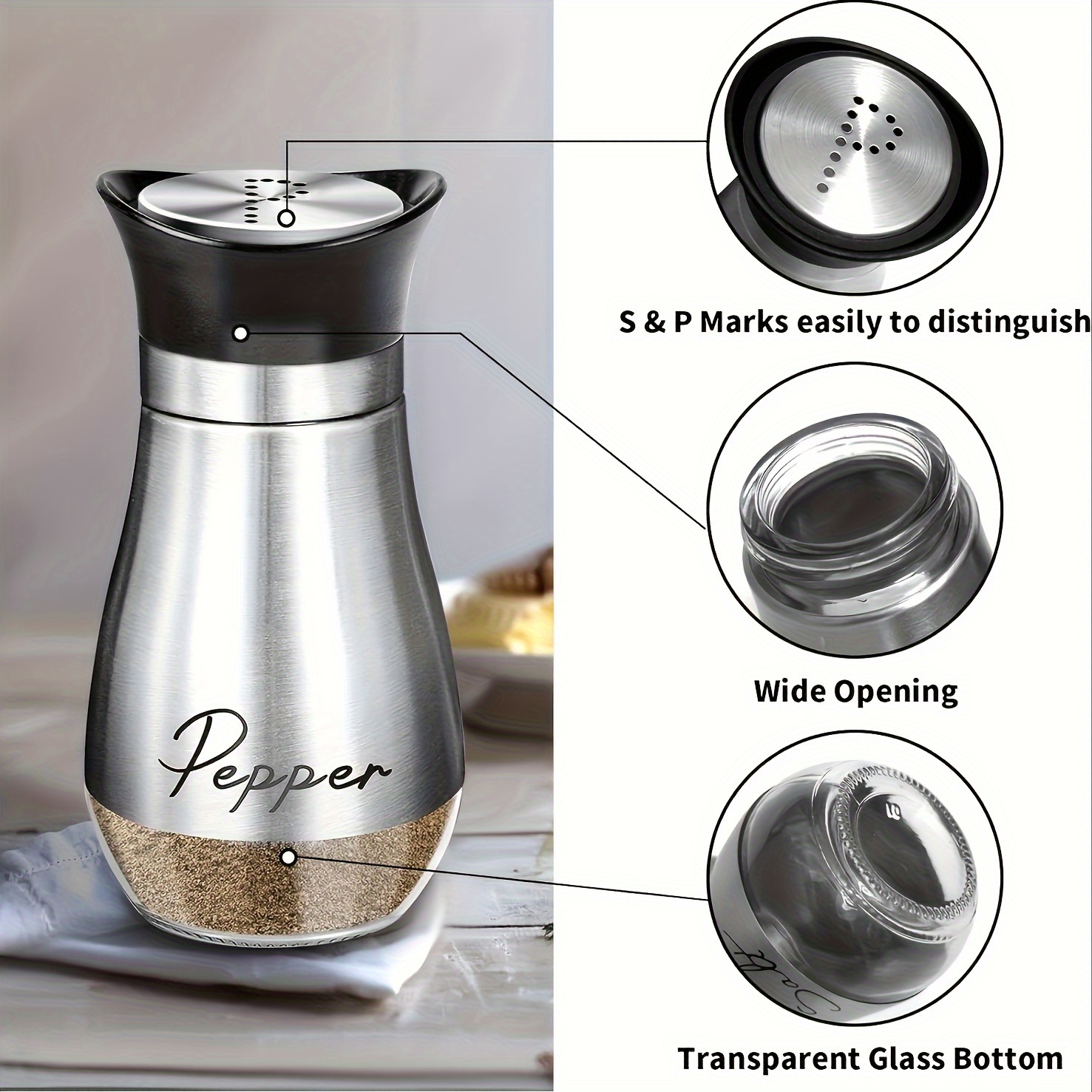 LEZED Set di Saliera e Pepiera 2 Pezzi Mini Spargisale in Acciaio Inox  Saliera e Pepe Tradizionale Spargisale da Cucina per Spezie, Spezie, Sale