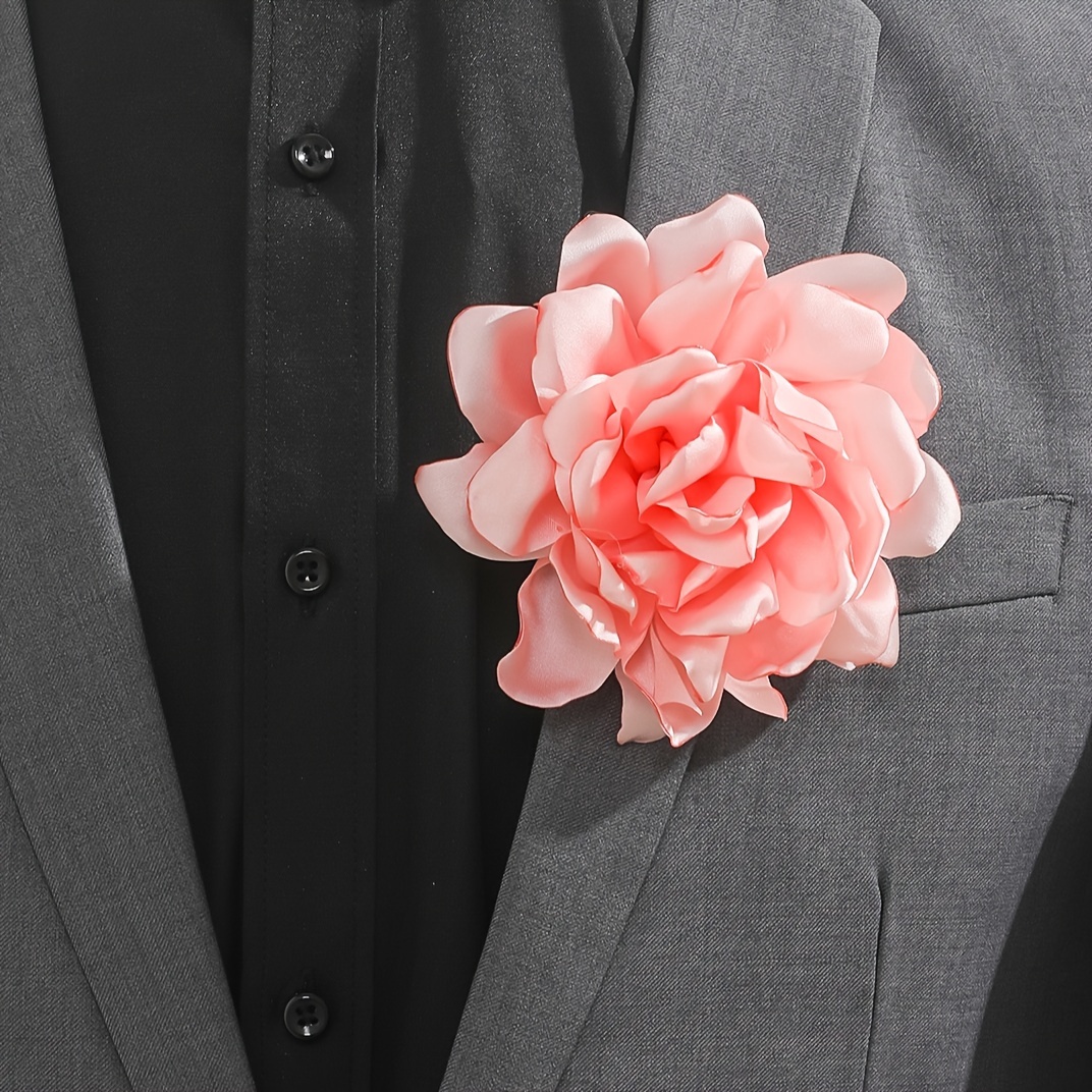 Men's Brooch Corsage Fabric Simulation Flower Corsage - Temu