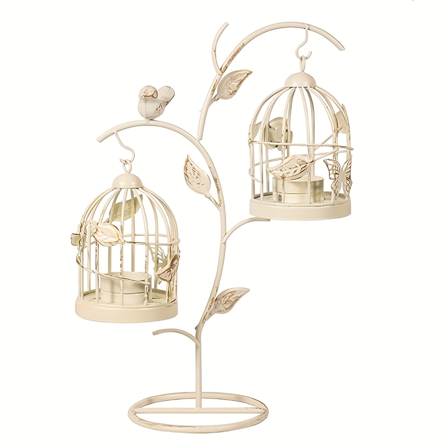 Amosfun Decorative Farmhouse Birdcage Candle Holder Antique Bird cage  Planter Holders- Decorative Birdcage Festival Flowerpot Holder-  Candleholder