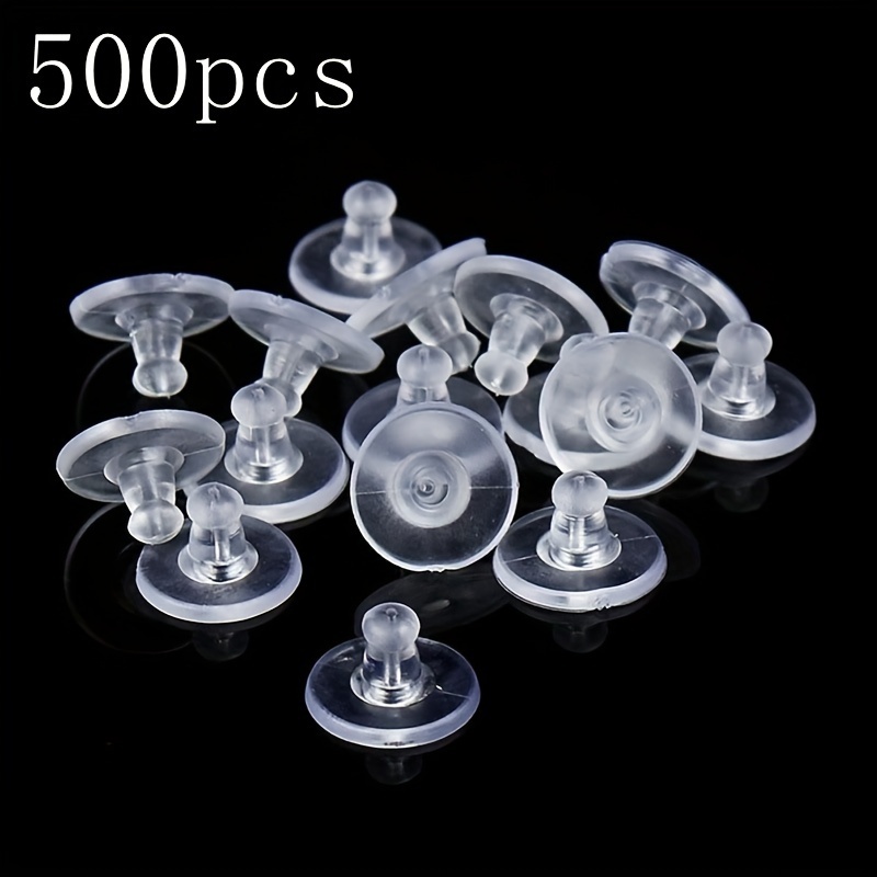 200/100pcs Rubber Silicone Round Earring Back Plugging Stoppers DIY  Anti-allergic Stud Earrings Post Nut for Jewelry Findings & Accessories
