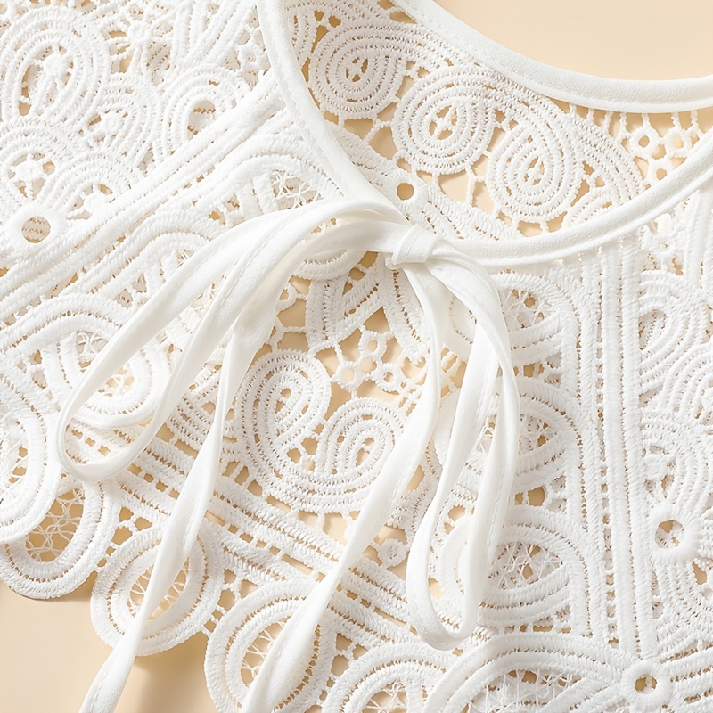 Milk Embroidered Shawl Large Lace Collar Women Accessory