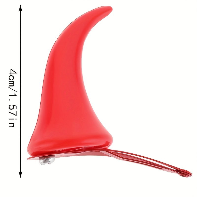 4pcs Red Devil Horn Hair Clips Halloween Demon Horn Clips