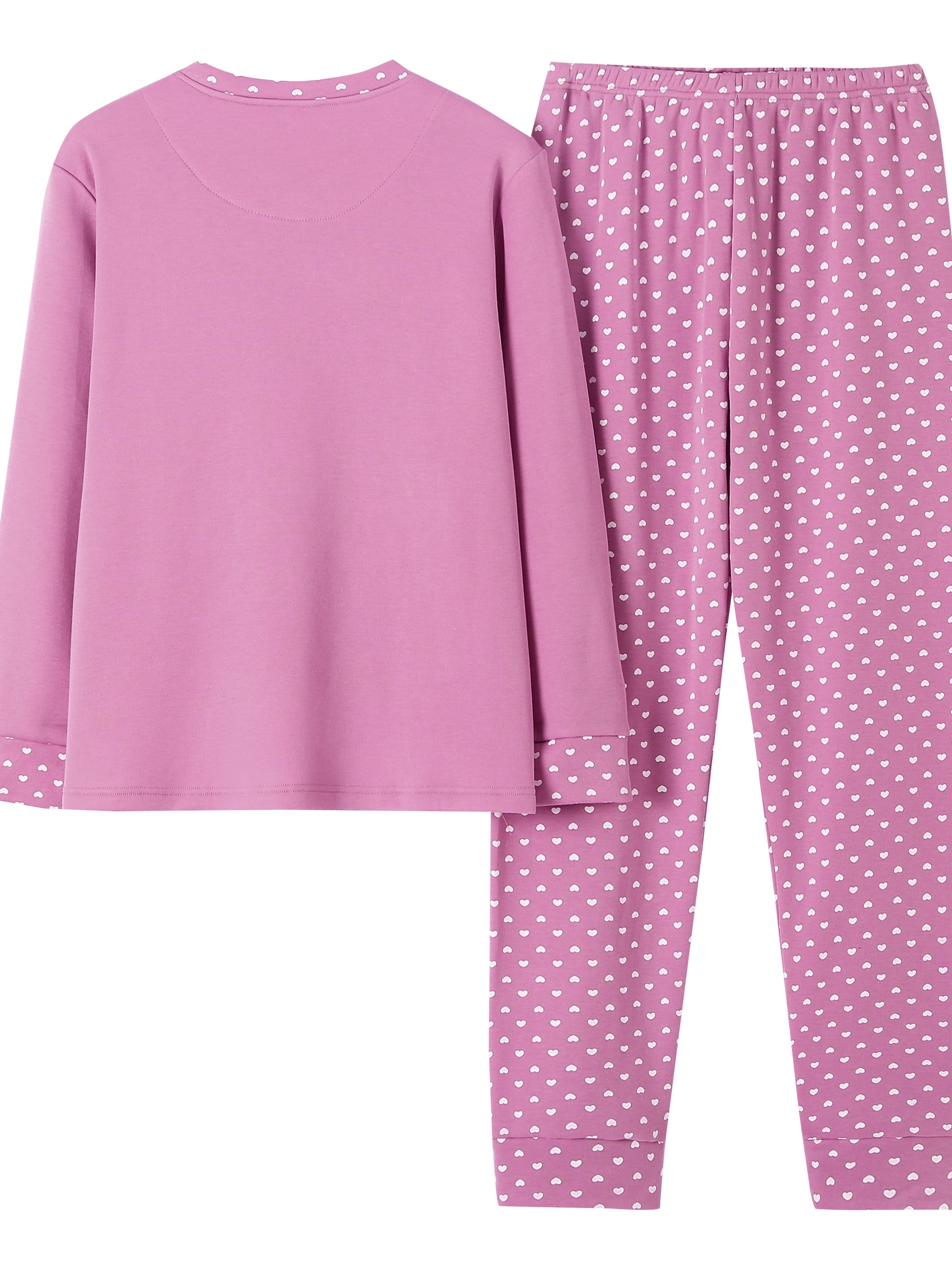 Love to Lounge Salmon Pink, Long Sleeved Top & Grey Long Bottoms Pyjama Set  For Ladies Clouds Design UK 4-6 / EU 32-34 : : Fashion