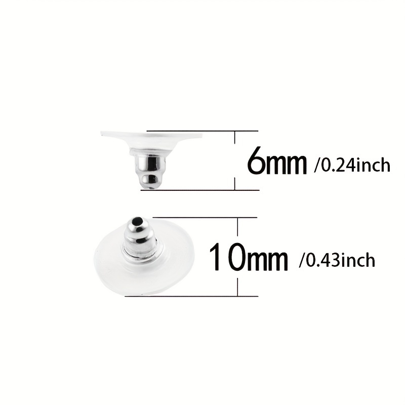 Clear Silicone Earring backs 6mm - Ear Clutch - Earnut