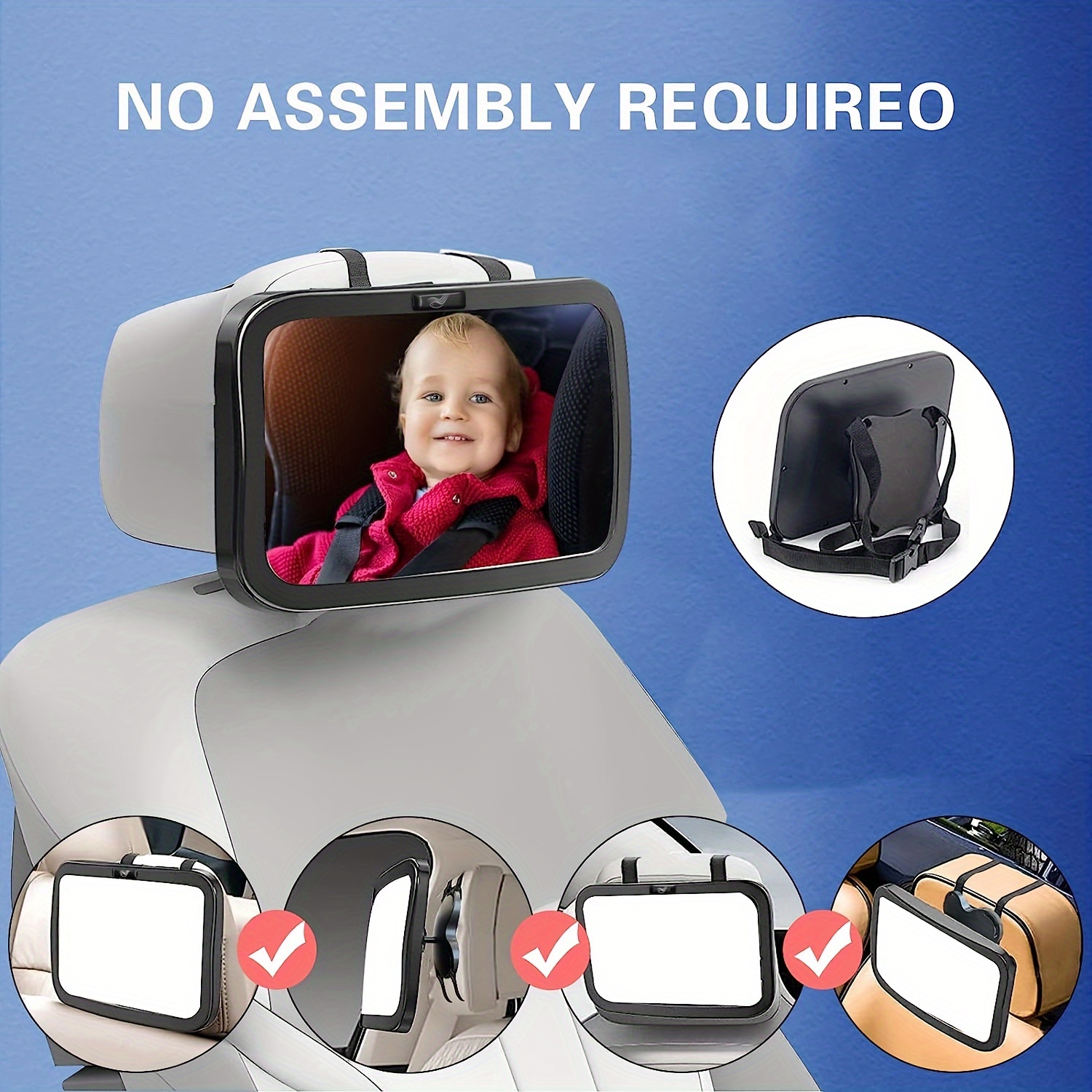 Baby-spiegel Mit 2 Haken, 1 Stück Warnaufkleber, Baby-rückspiegel Zur  Beobachtung Des Rücksitzes, Baby-auto-beobachtungsspiegel,  Sicherheits-autospiegel, Sparen Sie Mehr Mit Ausverkaufsangeboten