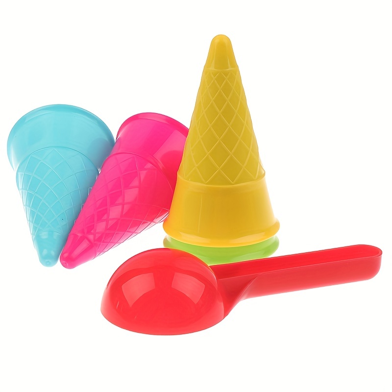5 Pcs Ice Cream Cone Scoop Beach Toys Sand Kids Children