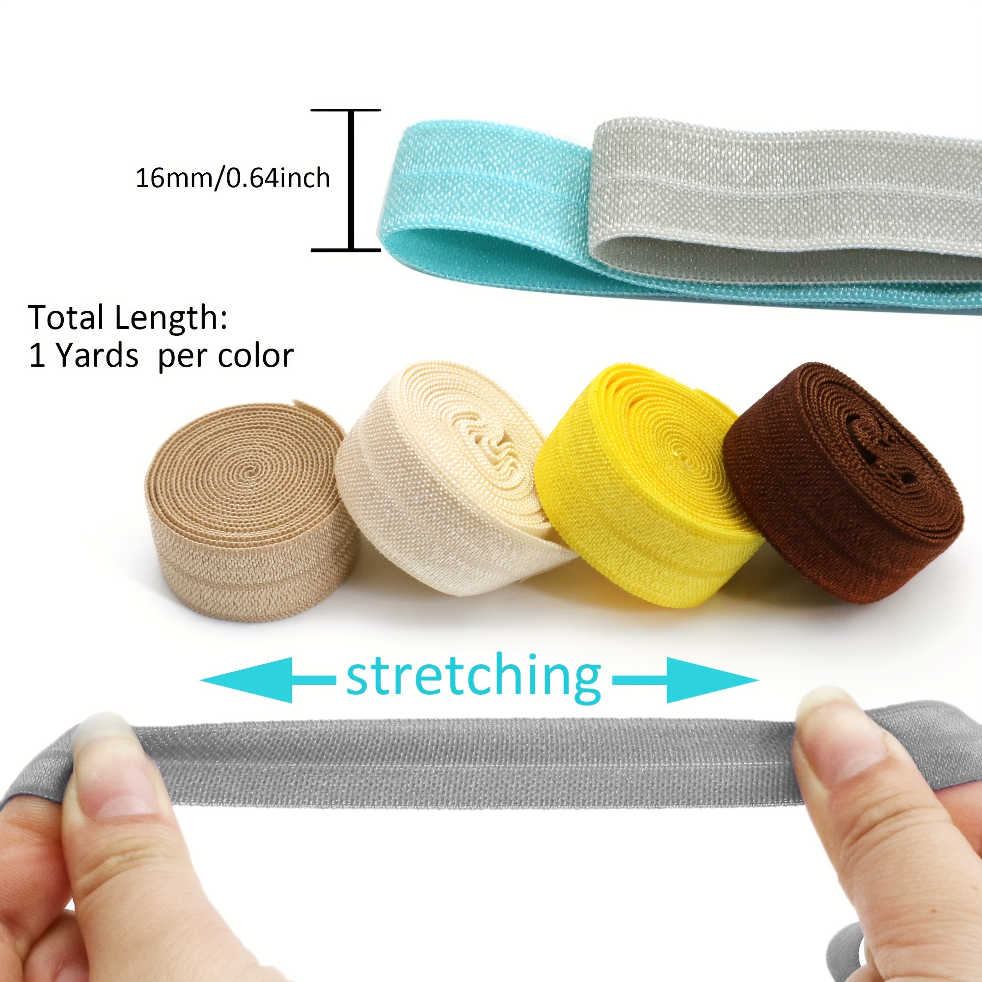 1 Yard Solid Color Sewing Fold Over Elastic Stretch Trim - Temu