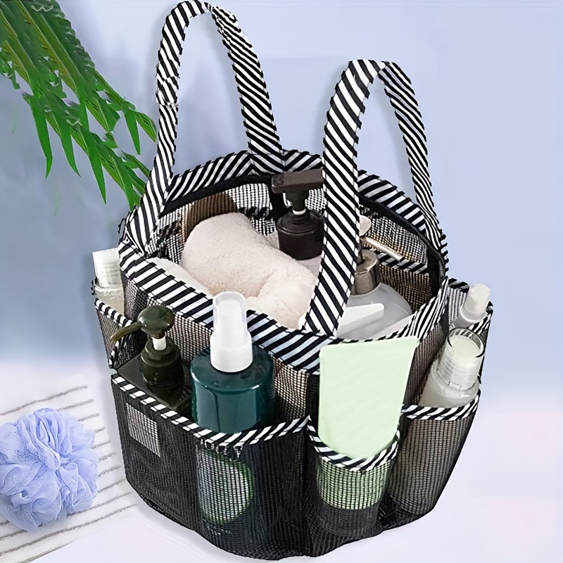 Mesh Shower Caddy Portable For College Dorm Room Essentials With 8 Pockets,  Hanging Shower Caddy Basket Tote Bag Toiletry Accessories For Bathroom -  Temu