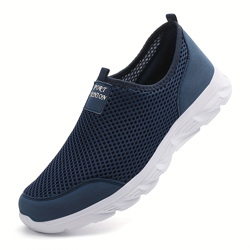 Men's Mesh Breathable Lightweight Slip-On Casual Shoes, Shock-Absorbing Sock Shoes, Spring And Summer