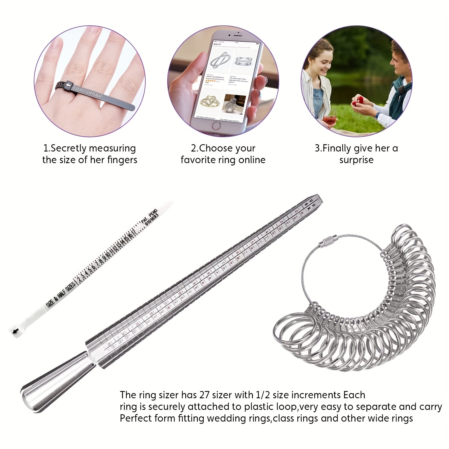Finger Measuring Stick Gauge, Tools Professional Jewelry