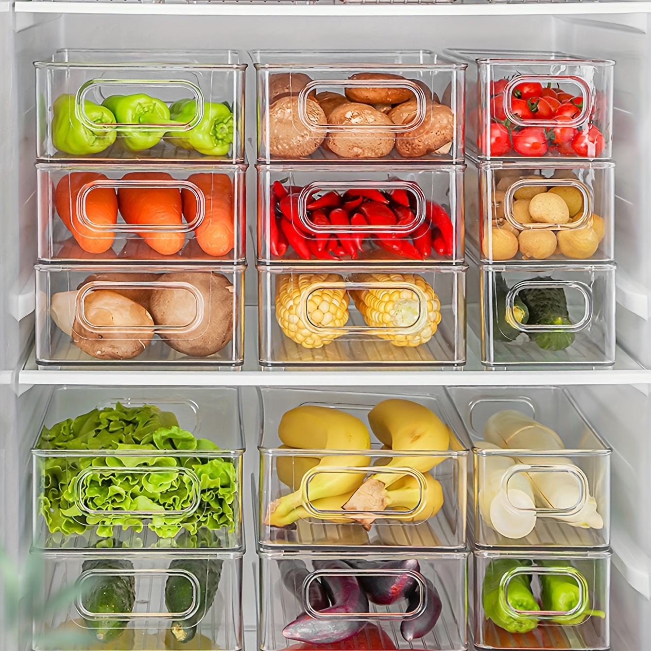 Maximize Your Kitchen Storage with 1pc Stackable Pantry and Refrigerator  Organizer Bins - BPA-Free Kitchen Accessories!