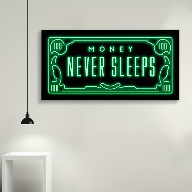 Green Flash Money Wall Poster - Frameless Canvas Painting