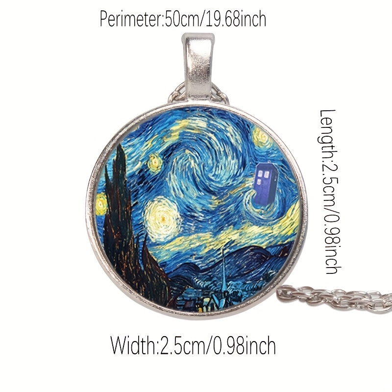 Starry Night Pendant Van Gogh Necklace Van Gogh Art Jewelry 