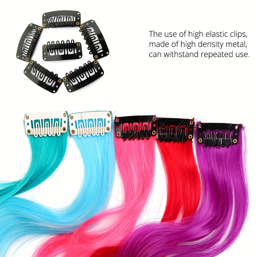 5Pcs Extensions de Cheveux Colorées Mèches de Cheveux - Temu France