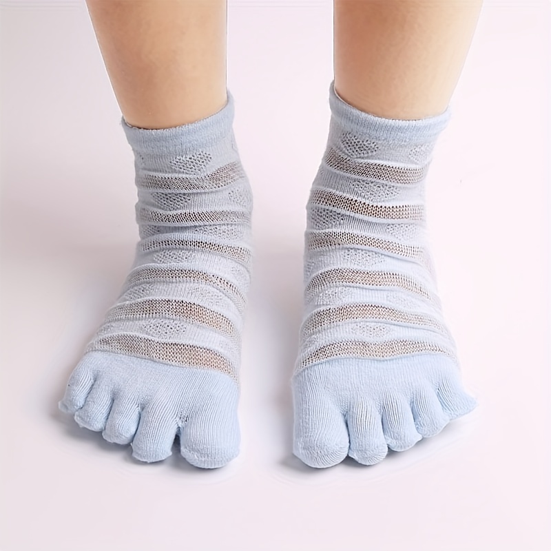 6pcs Childrens Mesh Candy Color Cute Five Toe Toe Socks Five - Temu