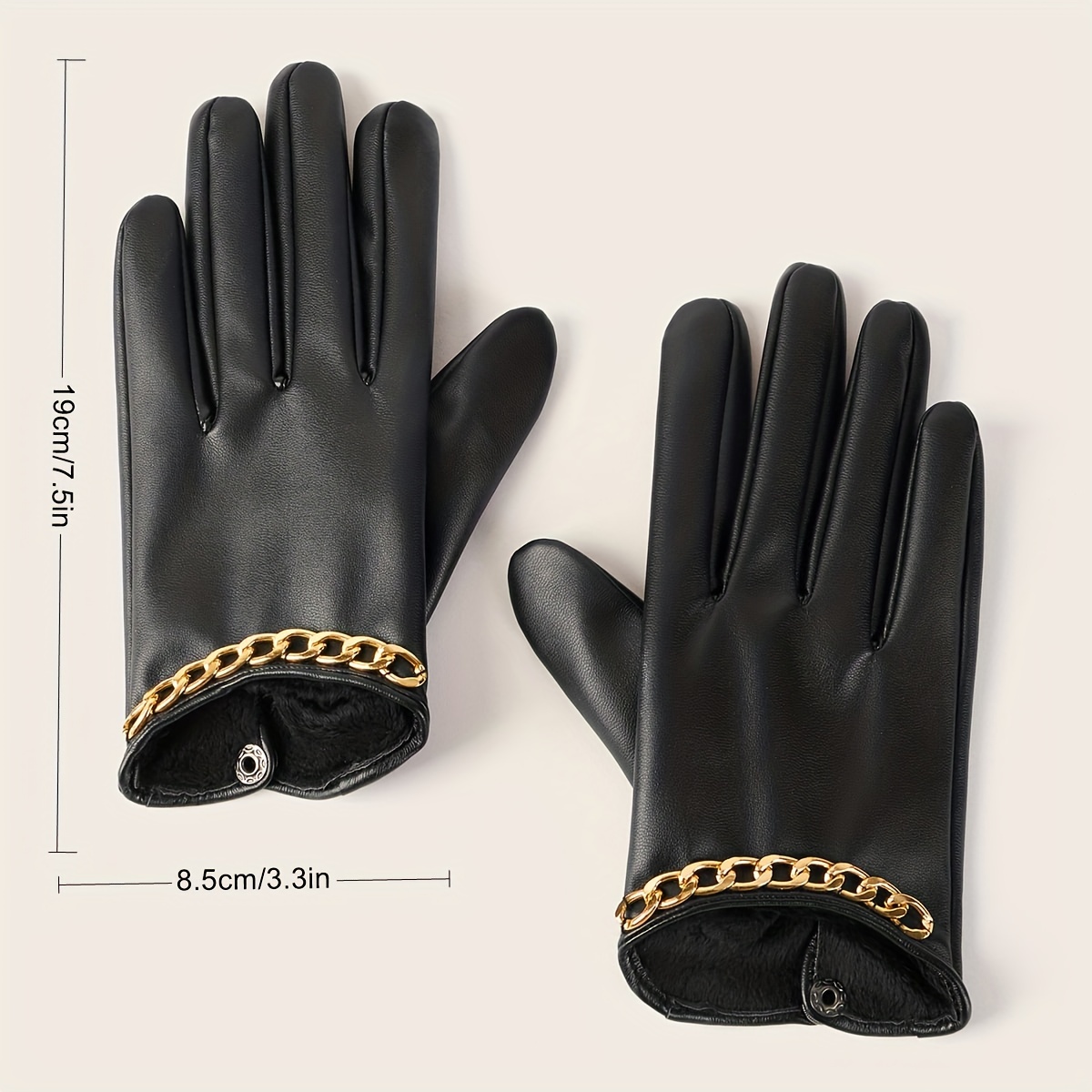 Guantes Negros De Cuero Genuino Vintage Simple Remache Decoración Guantes  Impermeables Otoño Invierno Más Guantes Cálidos De Piel De Oveja De Terciope