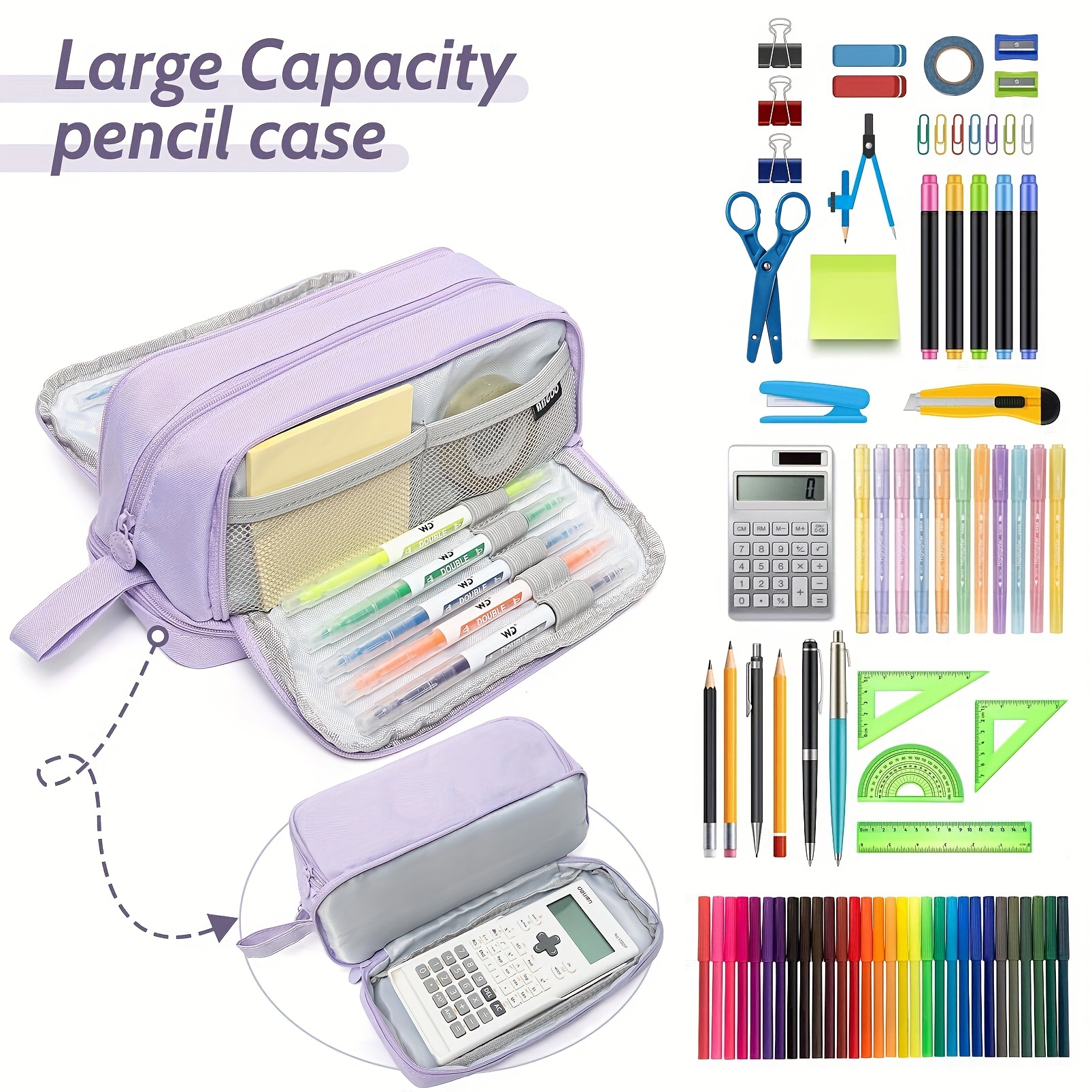 Pen Case, Homecube Big Capacity Pencil Bag Makeup Pouch Durable Students Stationery