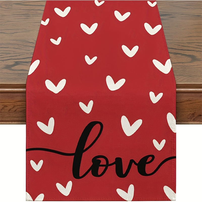 Table Runner Happy Valentines Table Runner Sweet Heart - Temu