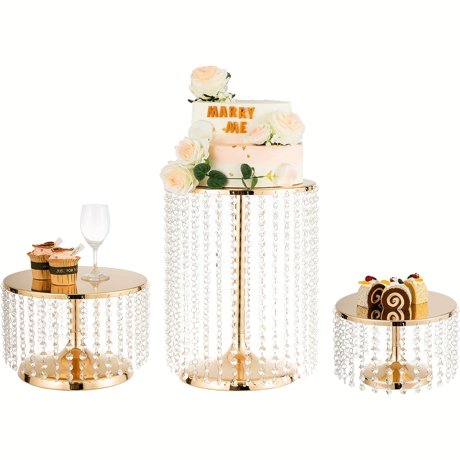 Amazon.com: 3 Piece Cake Stand, Cake Pop Stand with Durable & Stable  Design, Tall Cake Stands for Dessert Table, Perfect Display for Wedding,  Graduation, Party, Birthday, Baby Shower (Green) : Home &