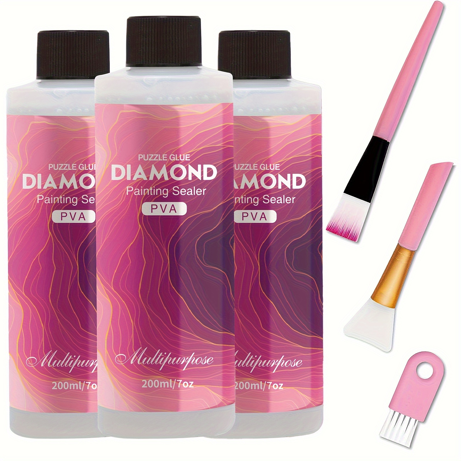 Artificial Diamond Painting Sealer Kits With Brushes diamond - Temu