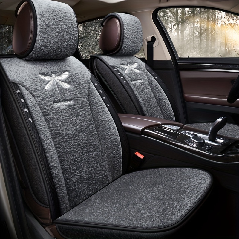 5 Seats Plush Car Seat Cover Winter Warm Full Surround Auto - Temu