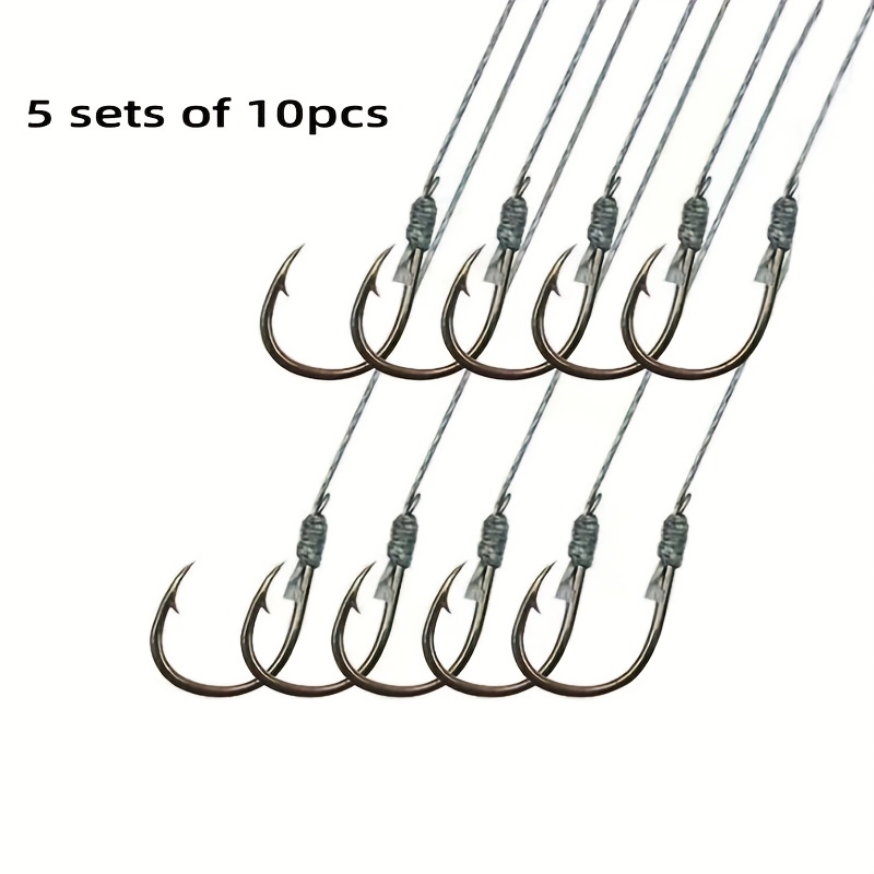 10Pcs/Pack High Carbon Steel Fishing Hook Tie the sub line double hook  Sharp Barbed Automatic Flip Fishhook for Carp - AliExpress