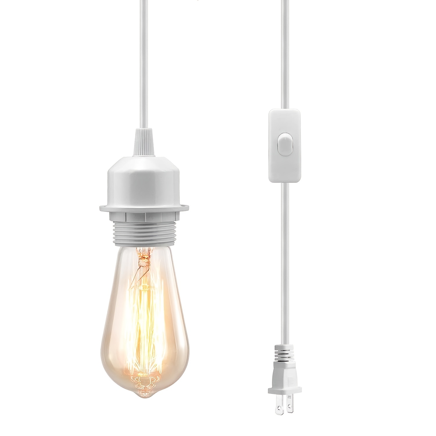 E 27 Led Lamp Socket Extension Cord / Switch Ac Plug Bulb - Temu