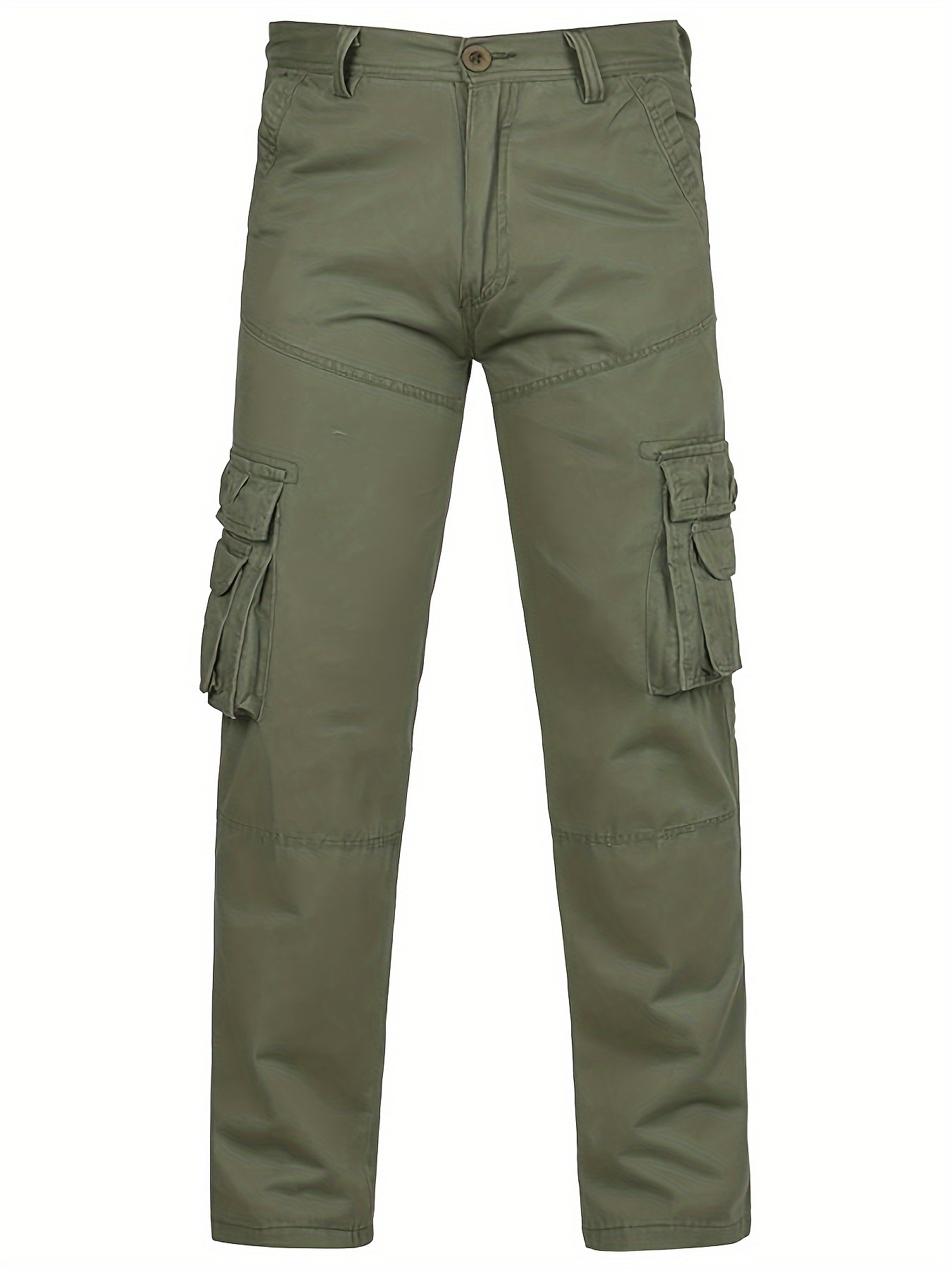97% Cotton Multi Flap Pockets Men's Straight Leg Cargo Pants - Temu