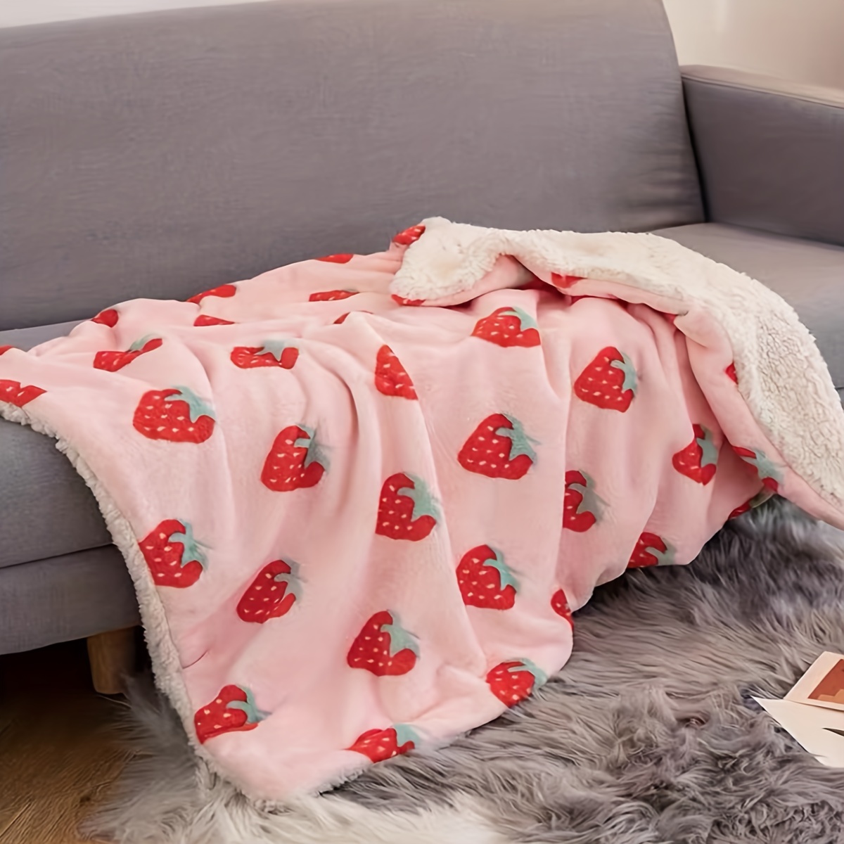 Strawberry discount print blanket