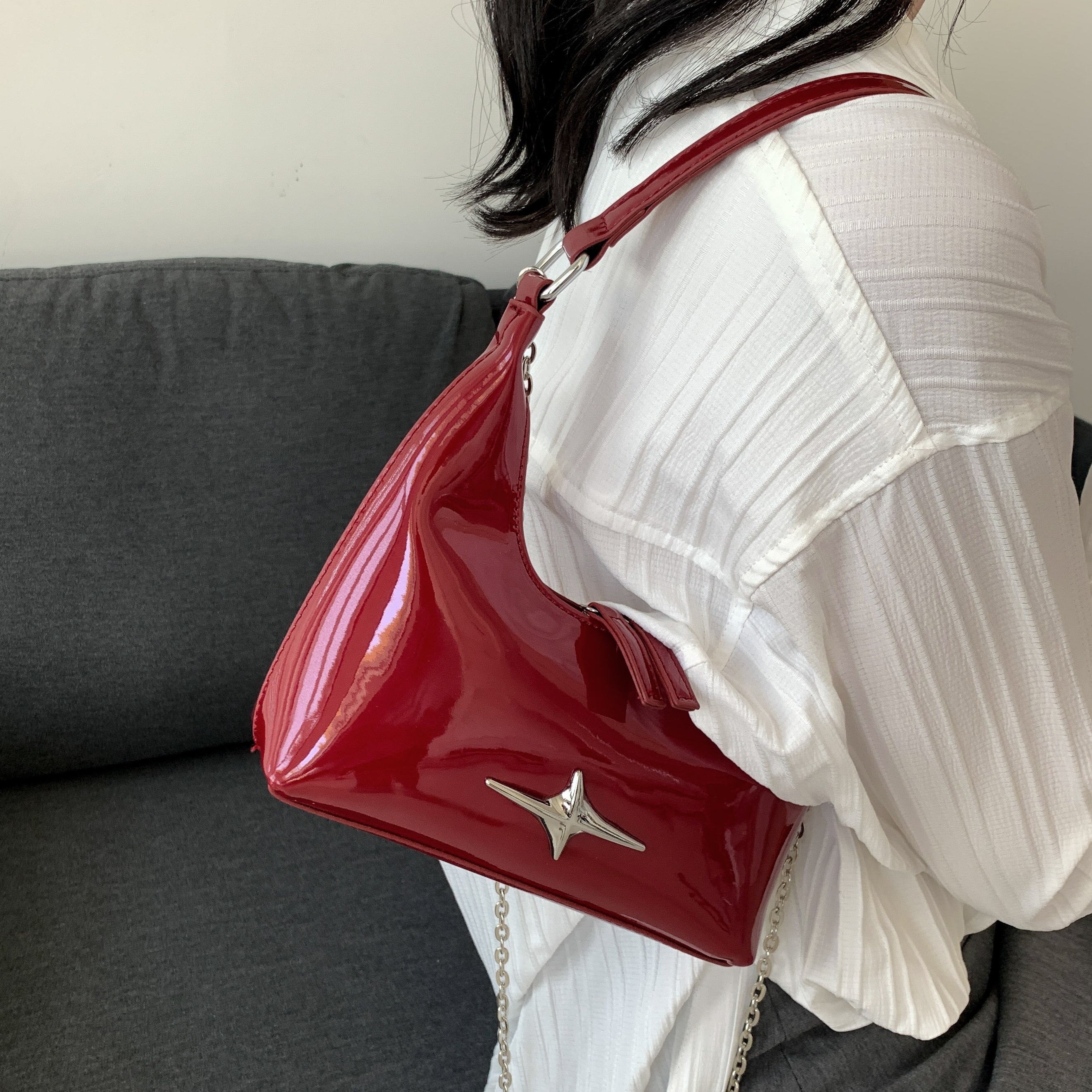 Vintage Star Handbags for Women Fashion Hobos Shoulder Underarm Bag Ladies  Clutch Pu Leather Female Armpit Purses Y2k Cool Bag - AliExpress