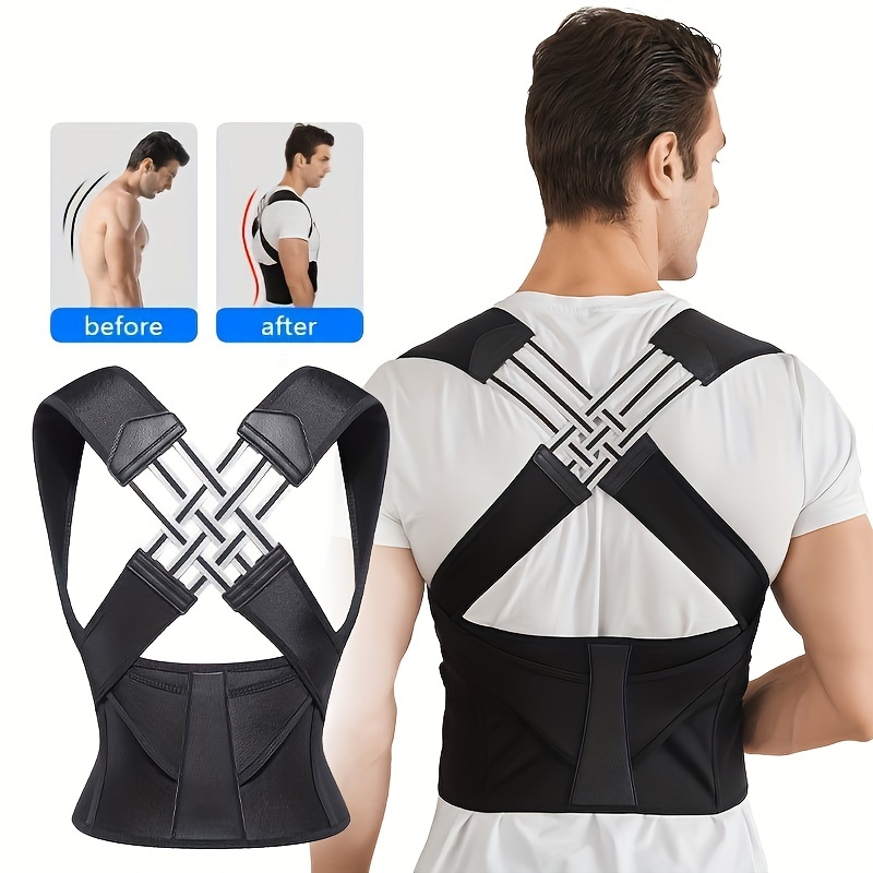 Unisex Adjustable Upper Back Brace Posture Corrector, Breathable