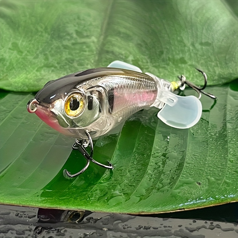 Double Propeller Floating Fishing Lure with Soft Spinning Tail - 80mm 16g  Hard Bait for Freshwater and Saltwater Fishing
