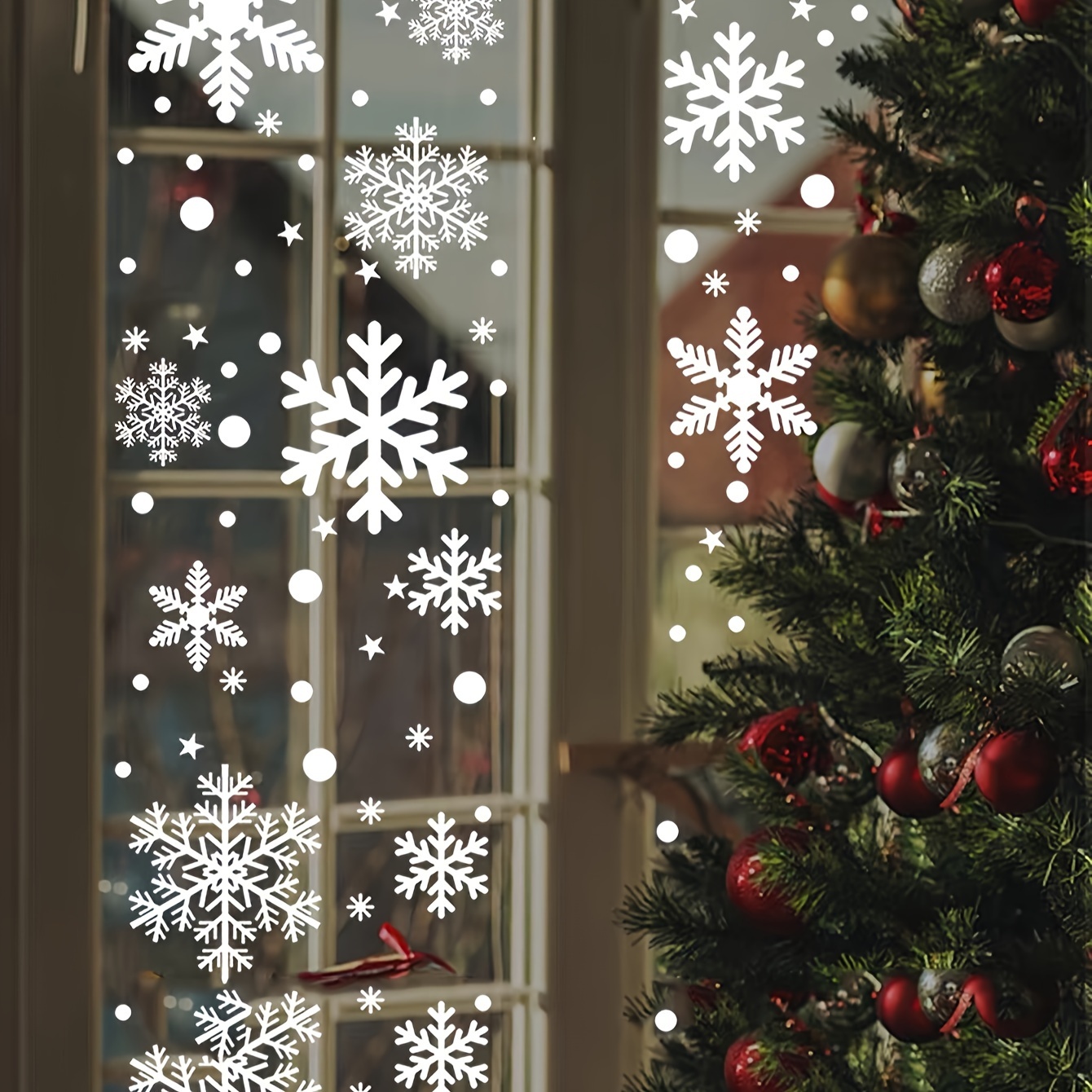 Christmas Window Stickers White Snowflake Glass Stickers Can - Temu